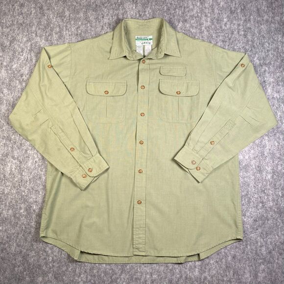 Orvis Buzz Off Insect Shield Repellent Long Sleeve Shirt Large Olive Green - Picture 1 of 8